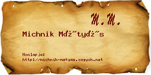Michnik Mátyás névjegykártya